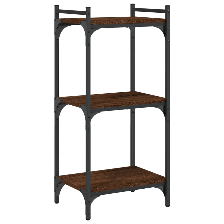 Boekenkast 3-Laags 40X30X Bewerkt Hout Bruin Eikenkleur 40 cm