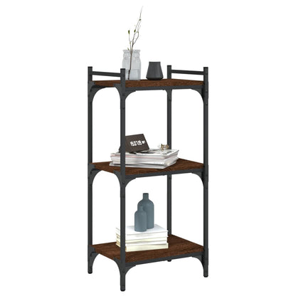 Boekenkast 3-Laags 40X30X Bewerkt Hout Bruin Eikenkleur 40 cm