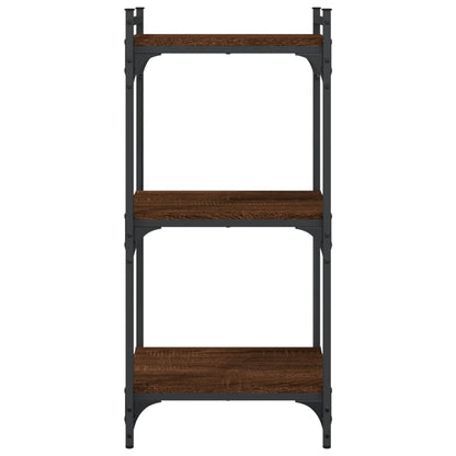 Boekenkast 3-Laags 40X30X Bewerkt Hout Bruin Eikenkleur 40 cm