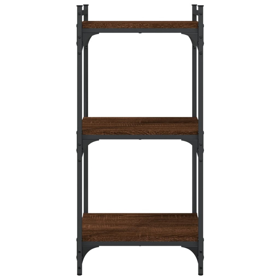 Boekenkast 3-Laags 40X30X Bewerkt Hout Bruin Eikenkleur 40 cm