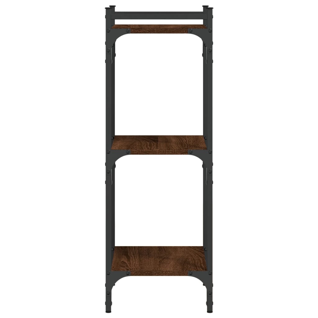 Boekenkast 3-Laags 40X30X Bewerkt Hout Bruin Eikenkleur 40 cm