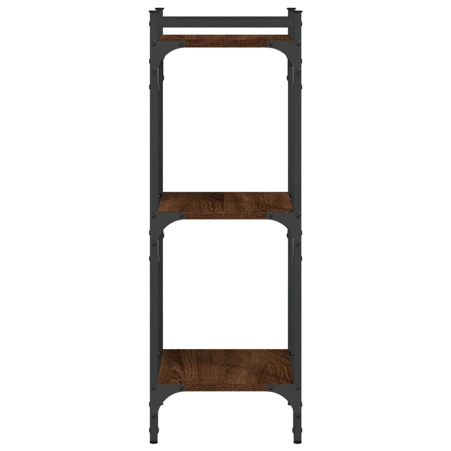 Boekenkast 3-Laags 40X30X Bewerkt Hout Bruin Eikenkleur 40 cm