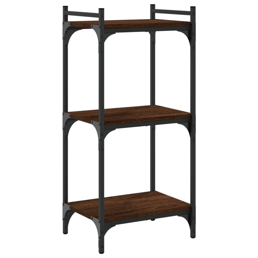 Boekenkast 3-Laags 40X30X Bewerkt Hout Bruin Eikenkleur 40 cm