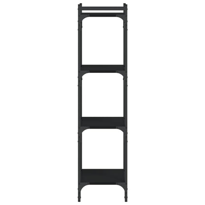 Boekenkast 4-Laags Bewerkt Hout 40 x 30 x 120 cm Zwart