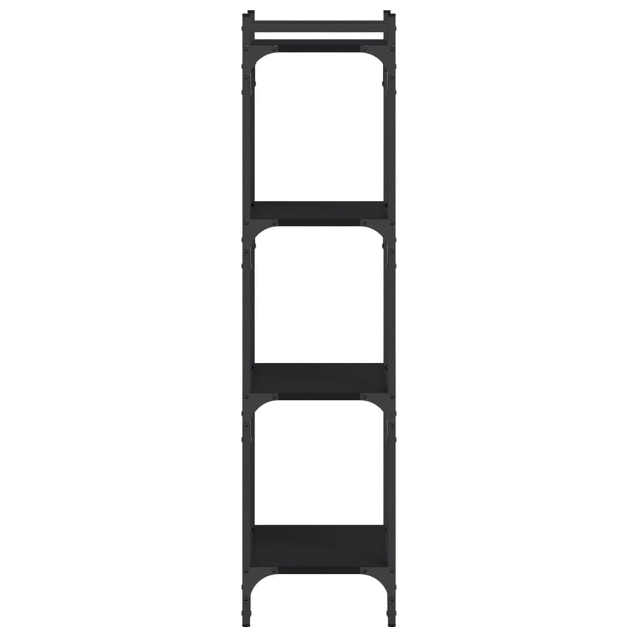 Boekenkast 4-Laags Bewerkt Hout 40 x 30 x 120 cm Zwart