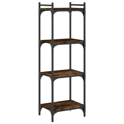 Boekenkast 4-Laags Bewerkt Hout Kleur 40 x 30 x 120 cm Gerookt eiken