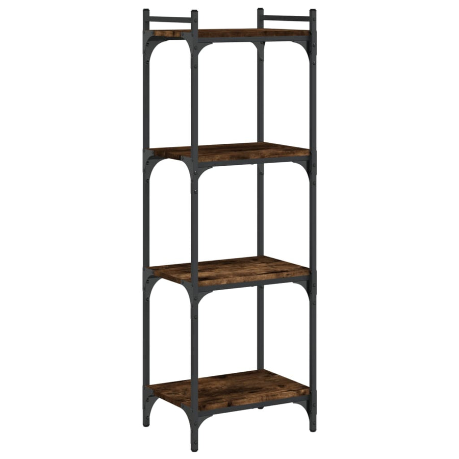 Boekenkast 4-Laags Bewerkt Hout Kleur 40 x 30 x 120 cm Gerookt eiken