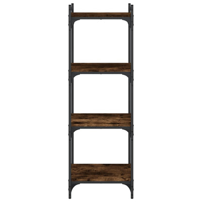 Boekenkast 4-Laags Bewerkt Hout Kleur 40 x 30 x 120 cm Gerookt eiken
