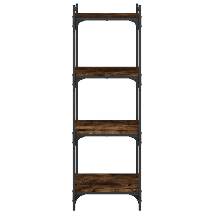 Boekenkast 4-Laags Bewerkt Hout Kleur 40 x 30 x 120 cm Gerookt eiken