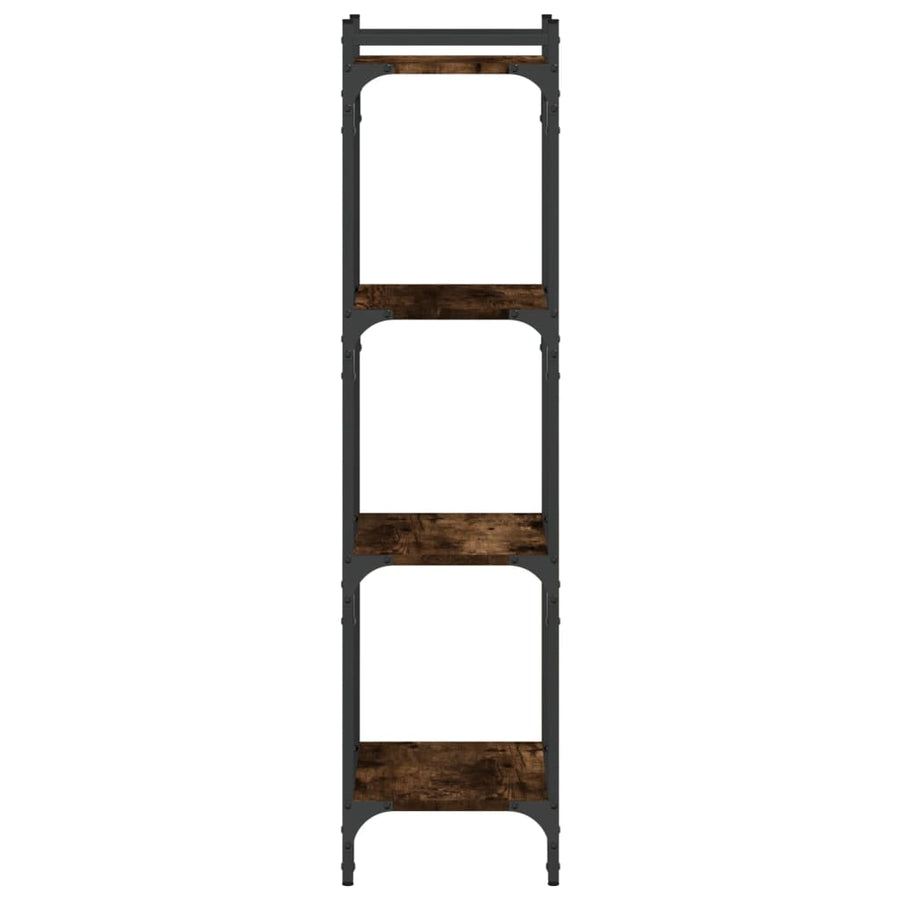 Boekenkast 4-Laags Bewerkt Hout Kleur 40 x 30 x 120 cm Gerookt eiken