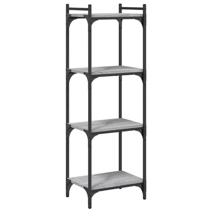 Boekenkast 4-Laags Bewerkt Hout 40 x 30 x 120 cm Grijs sonoma