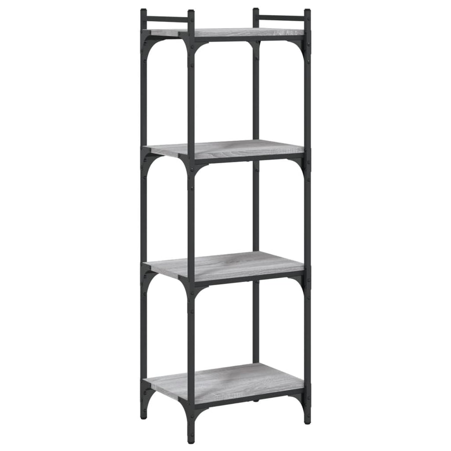 Boekenkast 4-Laags Bewerkt Hout 40 x 30 x 120 cm Grijs sonoma