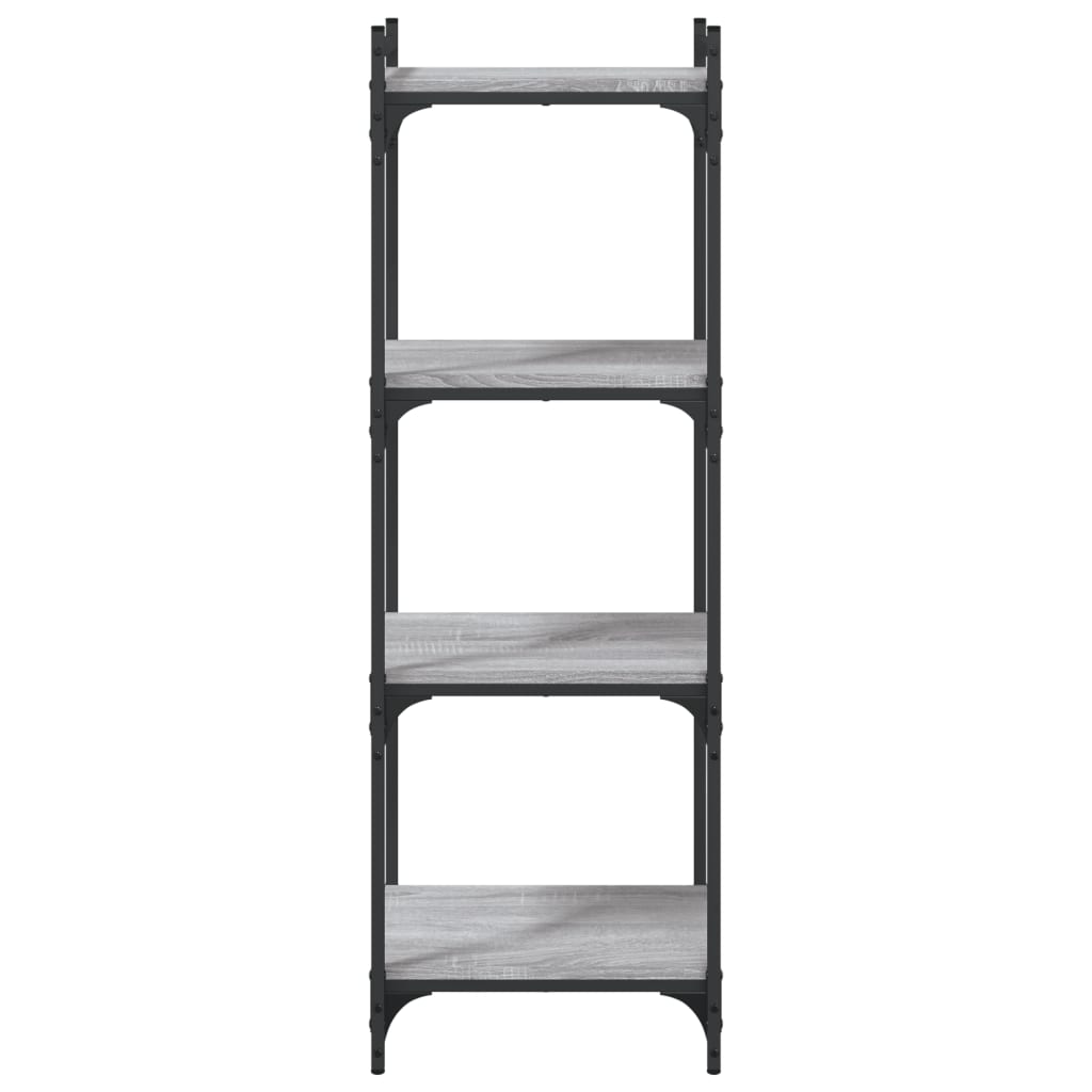 Boekenkast 4-Laags Bewerkt Hout 40 x 30 x 120 cm Grijs sonoma