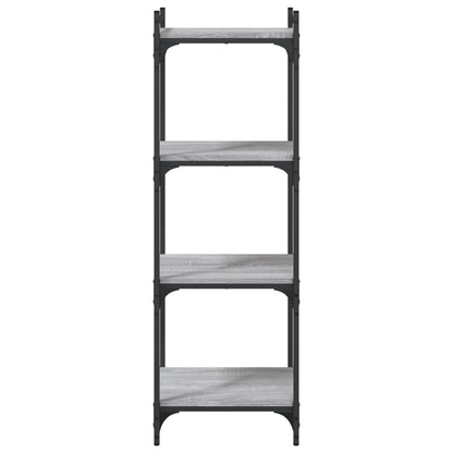 Boekenkast 4-Laags Bewerkt Hout 40 x 30 x 120 cm Grijs sonoma