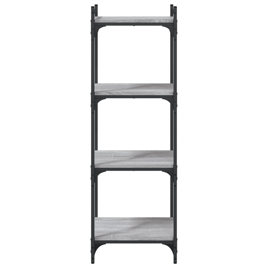 Boekenkast 4-Laags Bewerkt Hout 40 x 30 x 120 cm Grijs sonoma