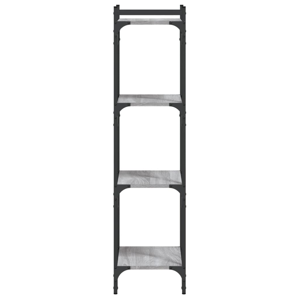 Boekenkast 4-Laags Bewerkt Hout 40 x 30 x 120 cm Grijs sonoma
