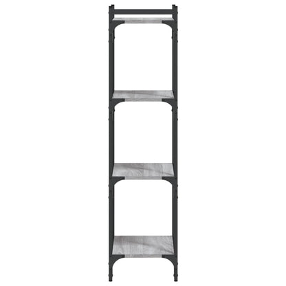 Boekenkast 4-Laags Bewerkt Hout 40 x 30 x 120 cm Grijs sonoma