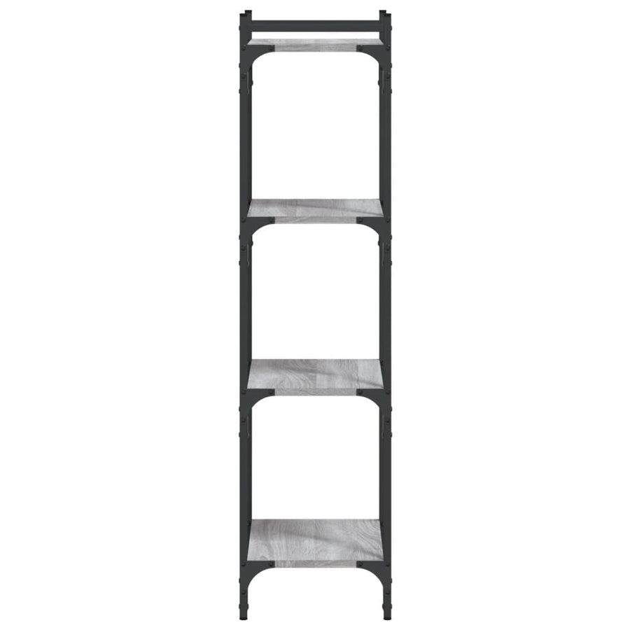 Boekenkast 4-Laags Bewerkt Hout 40 x 30 x 120 cm Grijs sonoma