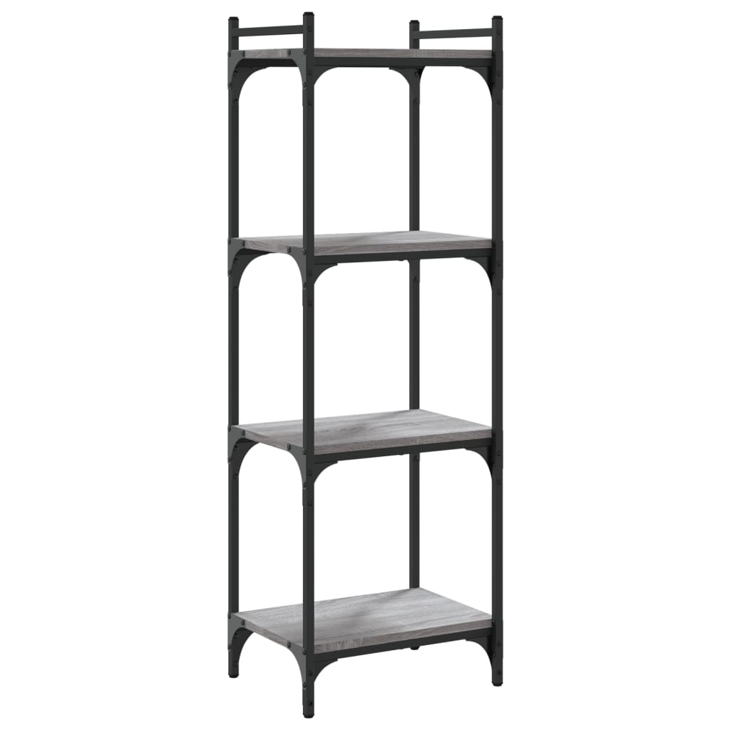 Boekenkast 4-Laags Bewerkt Hout 40 x 30 x 120 cm Grijs sonoma