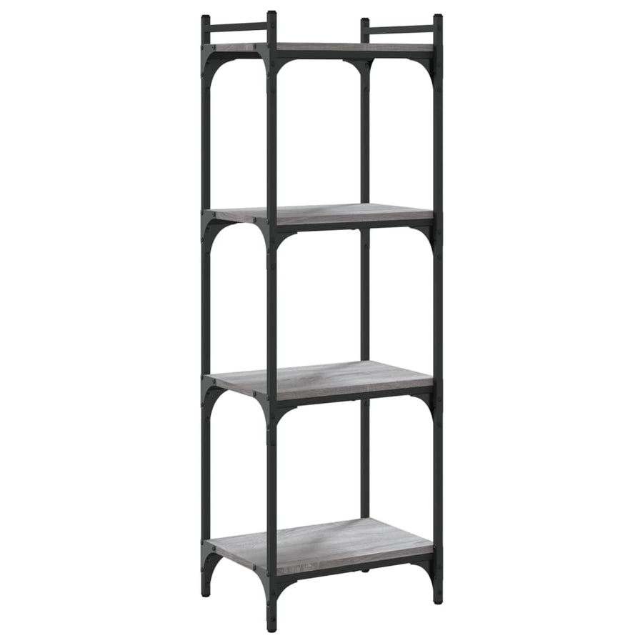Boekenkast 4-Laags Bewerkt Hout 40 x 30 x 120 cm Grijs sonoma
