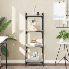 Boekenkast 4-Laags Bewerkt Hout 40 x 30 x 120 cm Grijs sonoma