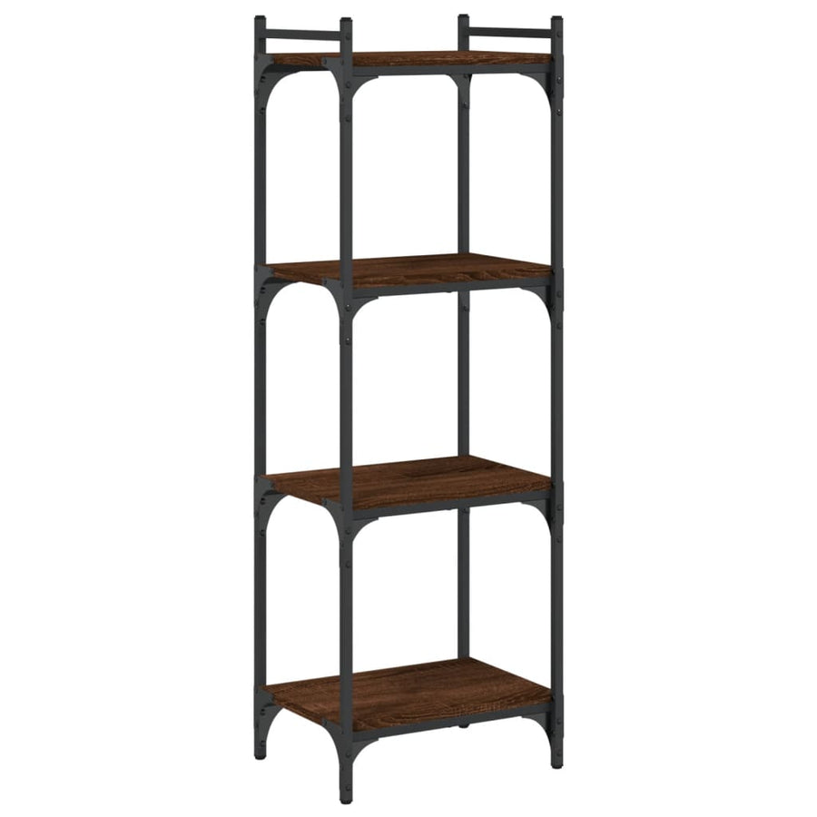 Boekenkast 4-Laags Bewerkt Hout Bruineikenkleurig 40 x 30 x 120 cm bruin eikenkleur