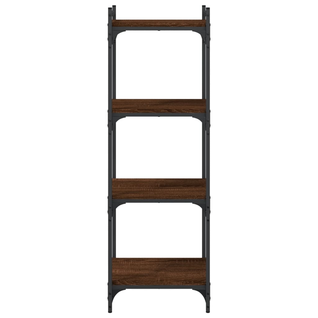 Boekenkast 4-Laags Bewerkt Hout Bruineikenkleurig 40 x 30 x 120 cm bruin eikenkleur