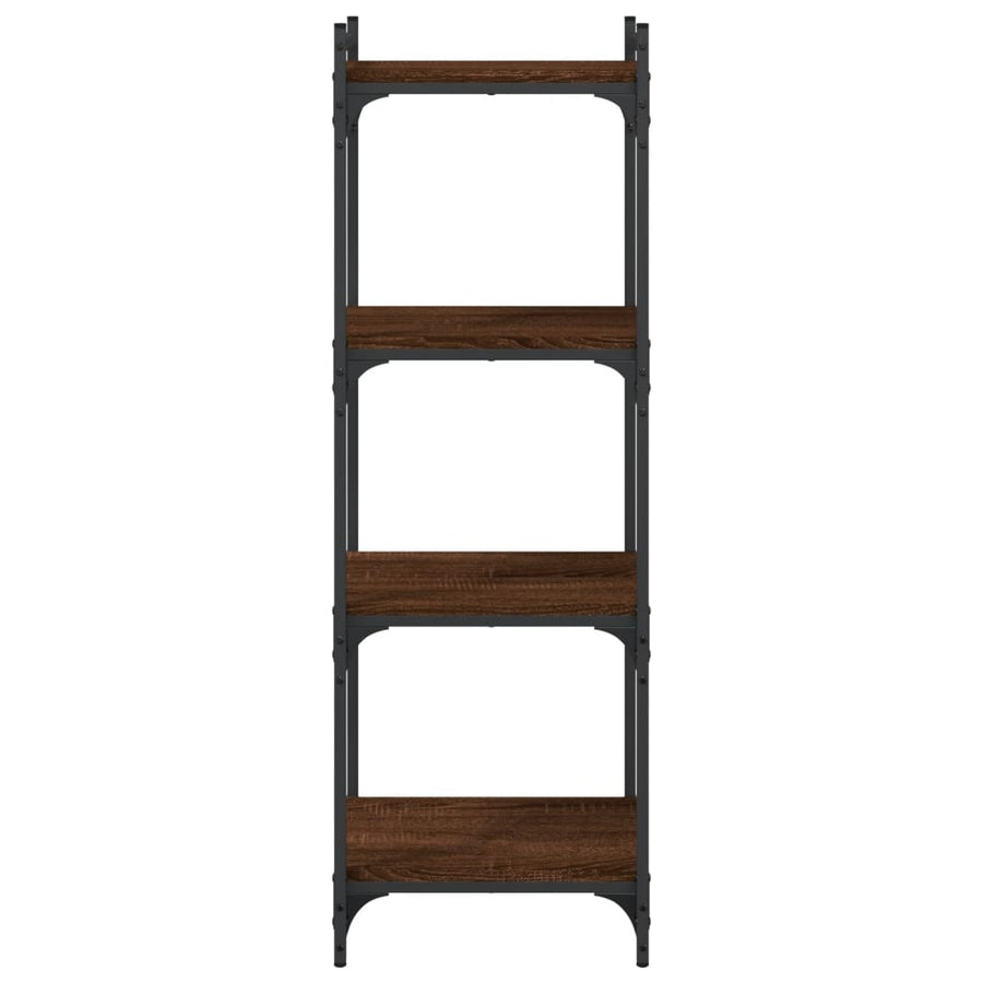 Boekenkast 4-Laags Bewerkt Hout Bruineikenkleurig 40 x 30 x 120 cm bruin eikenkleur
