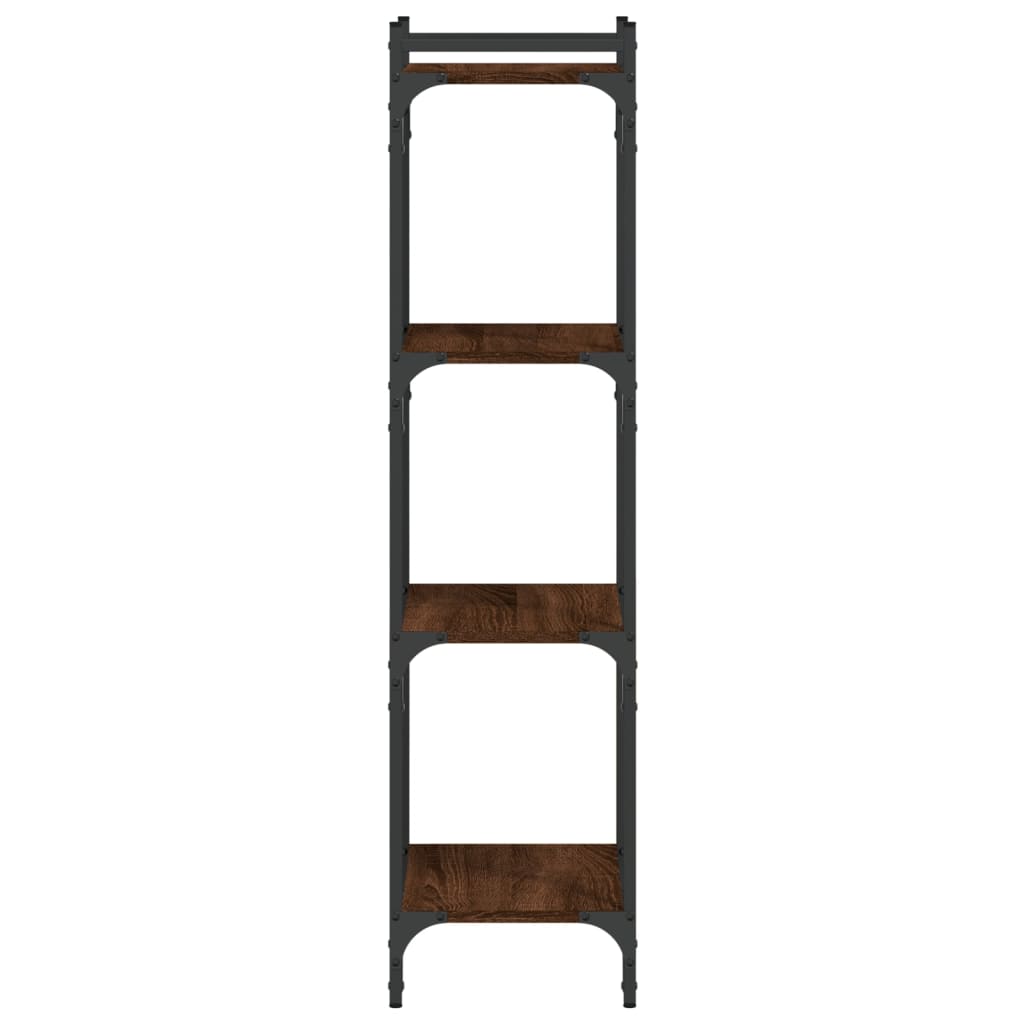 Boekenkast 4-Laags Bewerkt Hout Bruineikenkleurig 40 x 30 x 120 cm bruin eikenkleur
