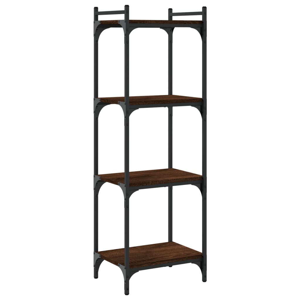 Boekenkast 4-Laags Bewerkt Hout Bruineikenkleurig 40 x 30 x 120 cm bruin eikenkleur