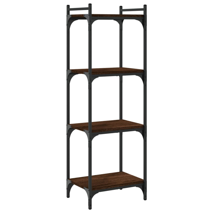 Boekenkast 4-Laags Bewerkt Hout Bruineikenkleurig 40 x 30 x 120 cm bruin eikenkleur