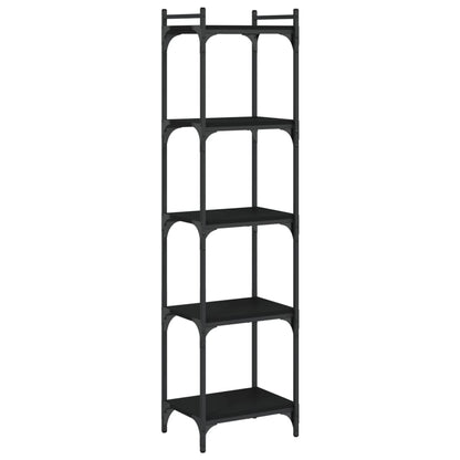 Boekenkast 5-Laags Bewerkt Hout 40 x 30 x 154 cm Zwart