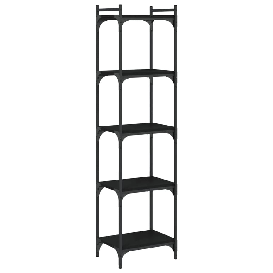 Boekenkast 5-Laags Bewerkt Hout 40 x 30 x 154 cm Zwart