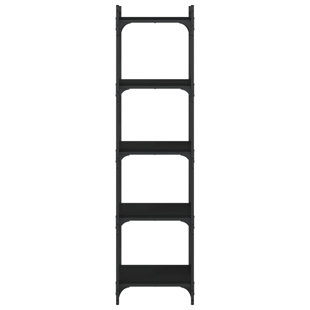 Boekenkast 5-Laags Bewerkt Hout 40 x 30 x 154 cm Zwart