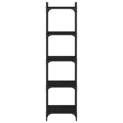 Boekenkast 5-Laags Bewerkt Hout 40 x 30 x 154 cm Zwart