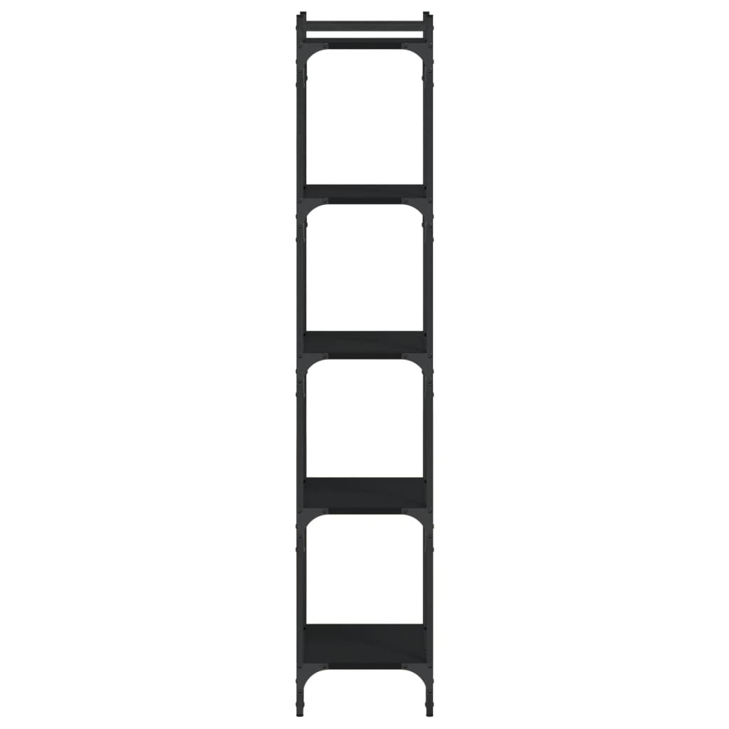 Boekenkast 5-Laags Bewerkt Hout 40 x 30 x 154 cm Zwart