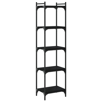 Boekenkast 5-Laags Bewerkt Hout 40 x 30 x 154 cm Zwart