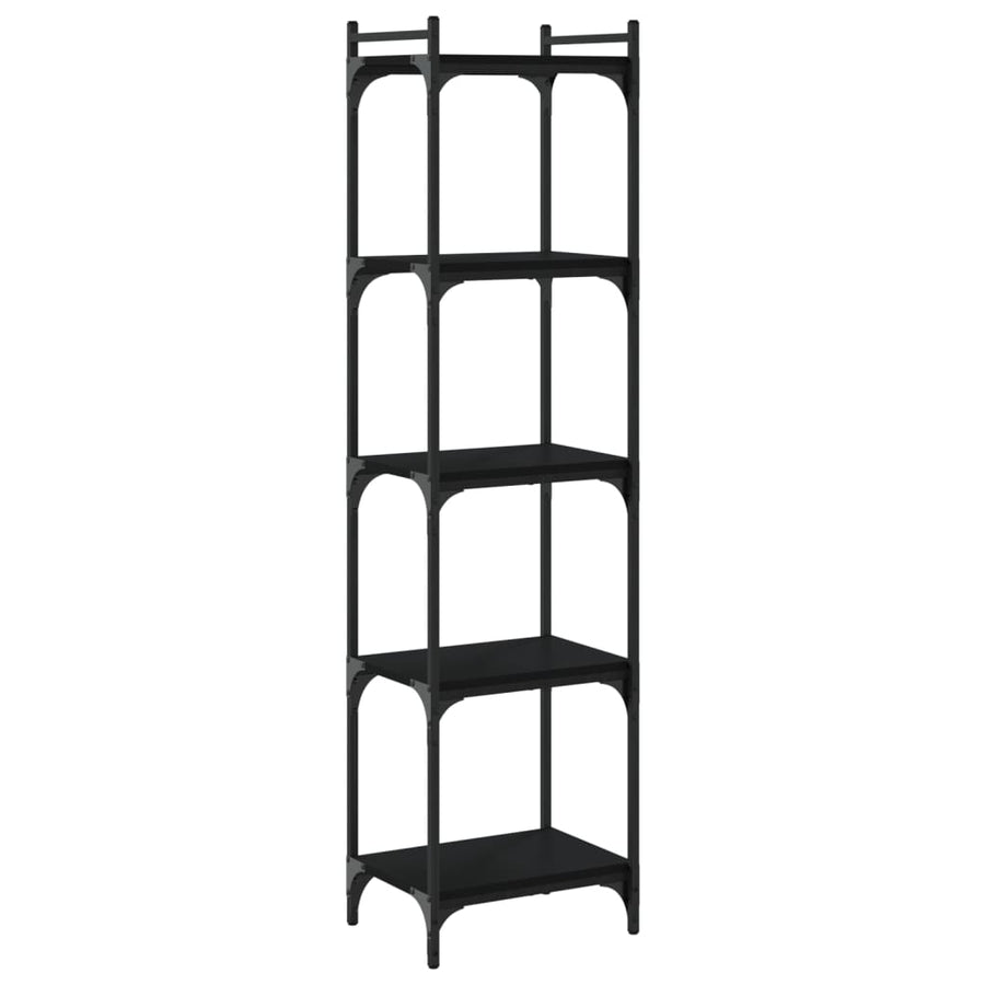 Boekenkast 5-Laags Bewerkt Hout 40 x 30 x 154 cm Zwart
