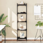 Boekenkast 40x30x154 cm bewerkt hout zwart