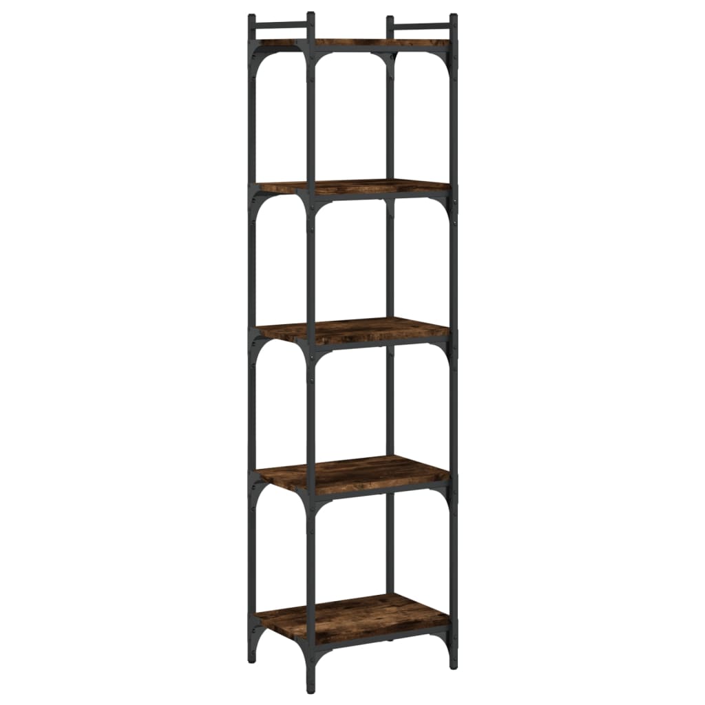 Boekenkast 5-Laags Bewerkt Hout Kleur 40 x 30 x 154 cm Gerookt eiken