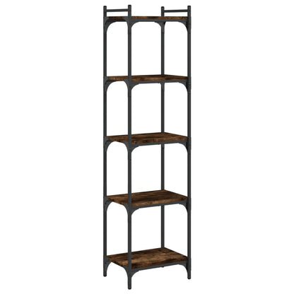 Boekenkast 5-Laags Bewerkt Hout Kleur 40 x 30 x 154 cm Gerookt eiken