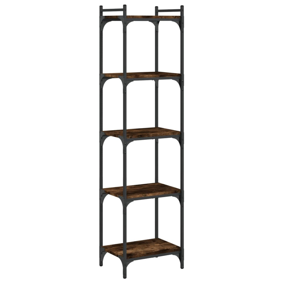 Boekenkast 5-Laags Bewerkt Hout Kleur 40 x 30 x 154 cm Gerookt eiken