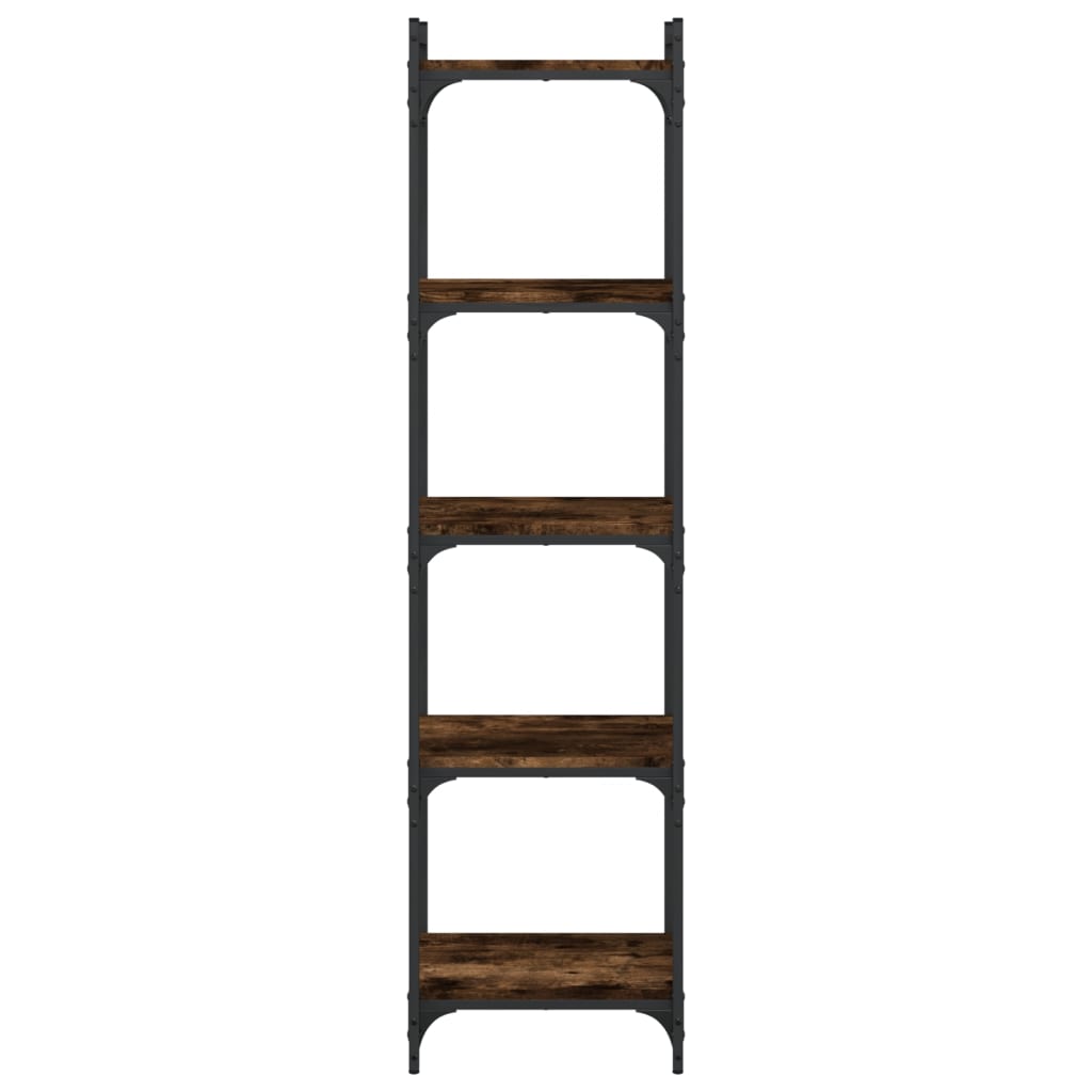 Boekenkast 5-Laags Bewerkt Hout Kleur 40 x 30 x 154 cm Gerookt eiken