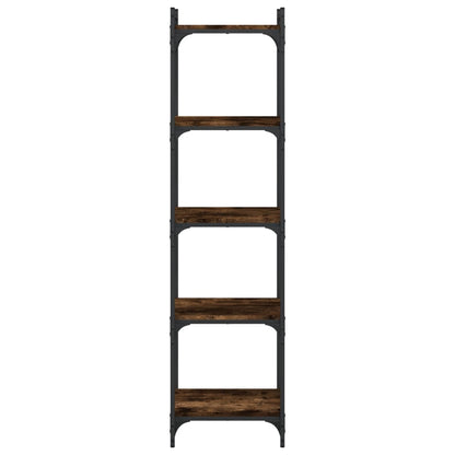 Boekenkast 5-Laags Bewerkt Hout Kleur 40 x 30 x 154 cm Gerookt eiken