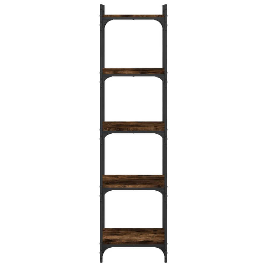 Boekenkast 5-Laags Bewerkt Hout Kleur 40 x 30 x 154 cm Gerookt eiken