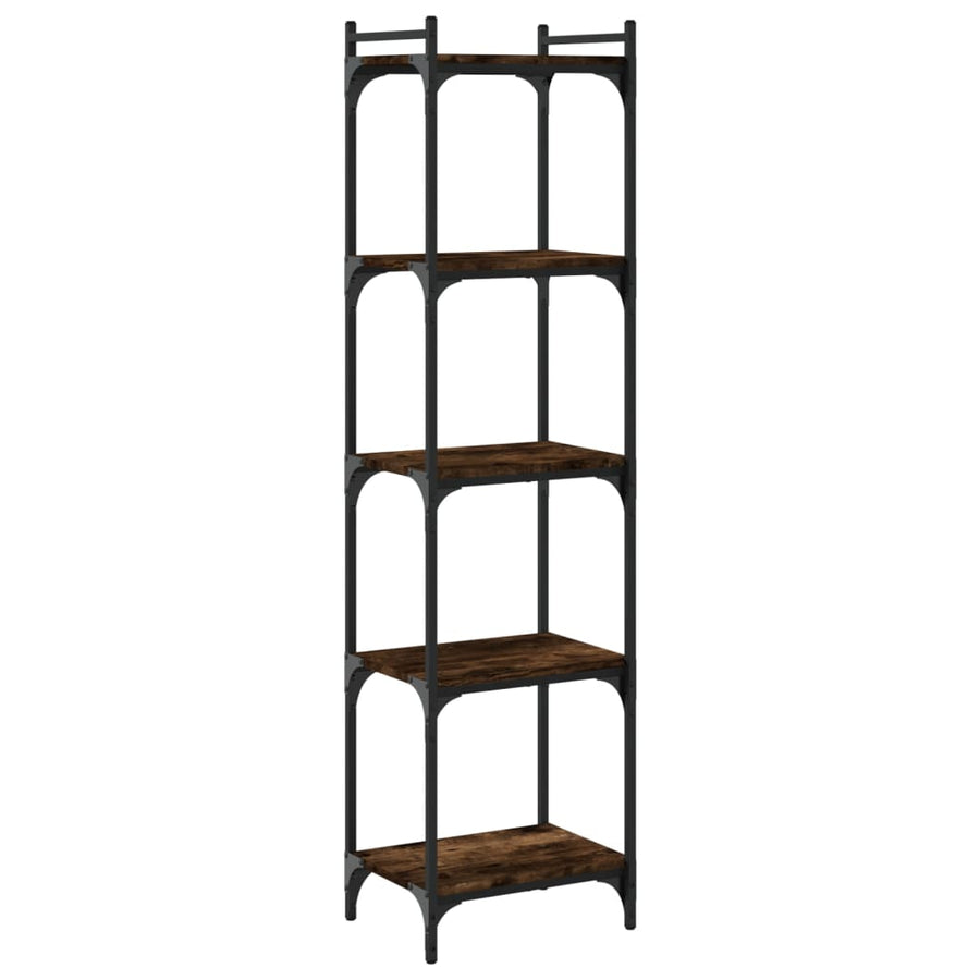 Boekenkast 5-Laags Bewerkt Hout Kleur 40 x 30 x 154 cm Gerookt eiken