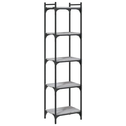 Boekenkast 5-Laags Bewerkt Hout Eiken 40 x 30 x 154 cm Grijs sonoma