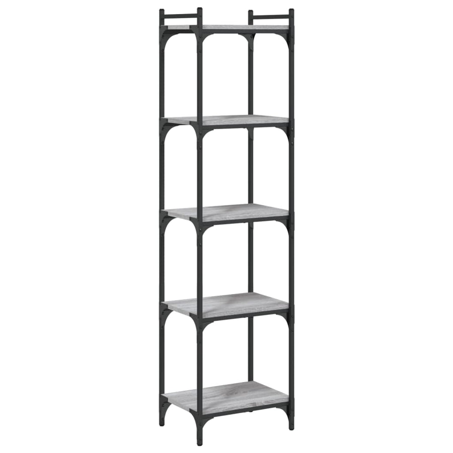 Boekenkast 5-Laags Bewerkt Hout Eiken 40 x 30 x 154 cm Grijs sonoma