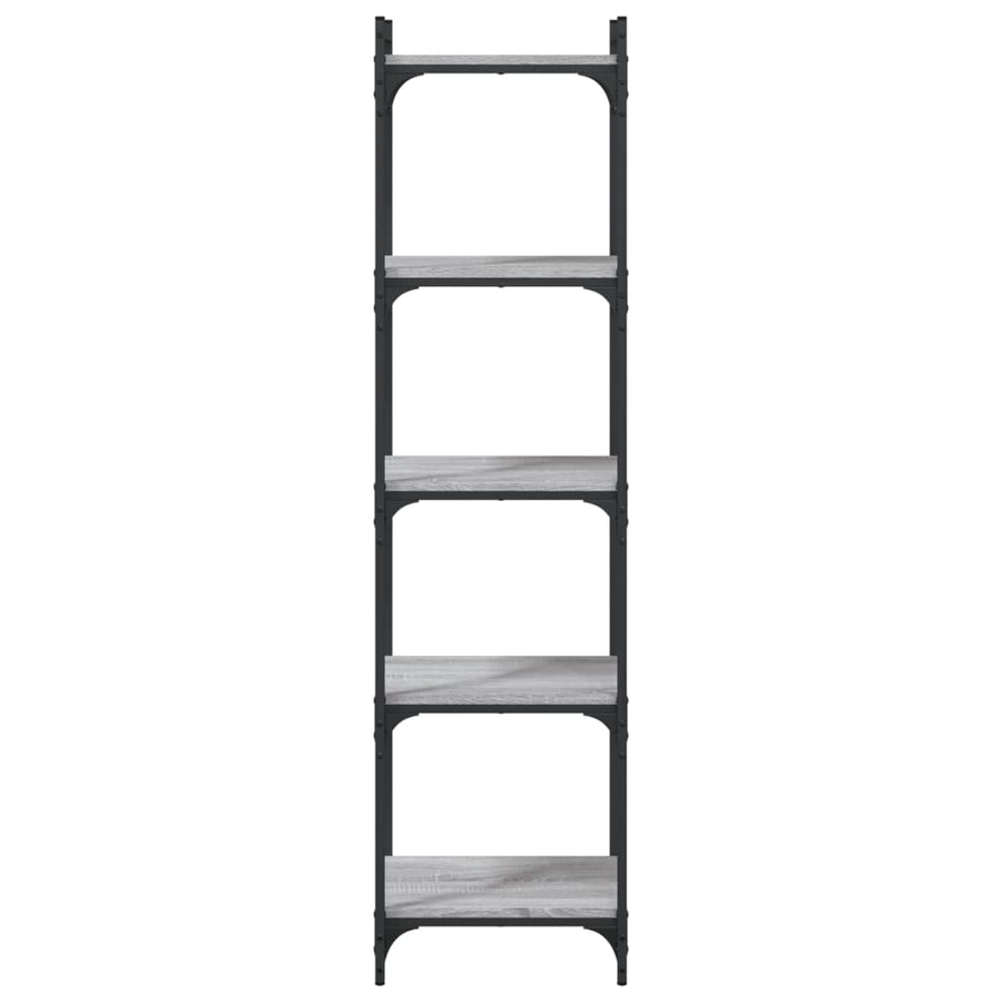 Boekenkast 5-Laags Bewerkt Hout Eiken 40 x 30 x 154 cm Grijs sonoma