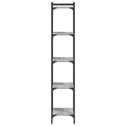 Boekenkast 5-Laags Bewerkt Hout Eiken 40 x 30 x 154 cm Grijs sonoma
